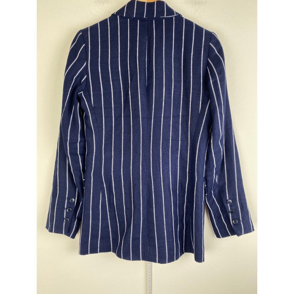 Reformation Verano 100% Linen Pinstripe Double Breasted Blazer XS - Picture 10 of 13